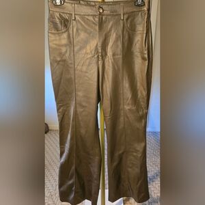 Nanushka Brown Wide Leg Vegan Leather Pants